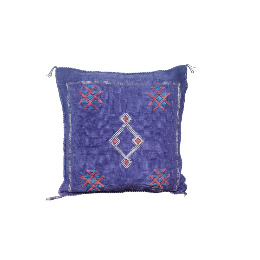 Coussin Sabra violet Vintage <br> Soie de Cactus
