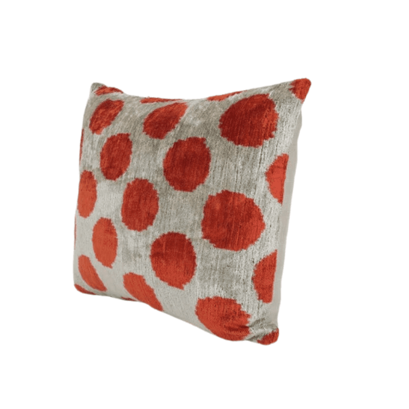 Sublime Coussin Ikat Rouge cercle absolu