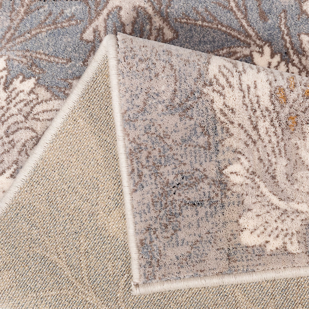 Tapis d'orient gris crème Rima - Laine