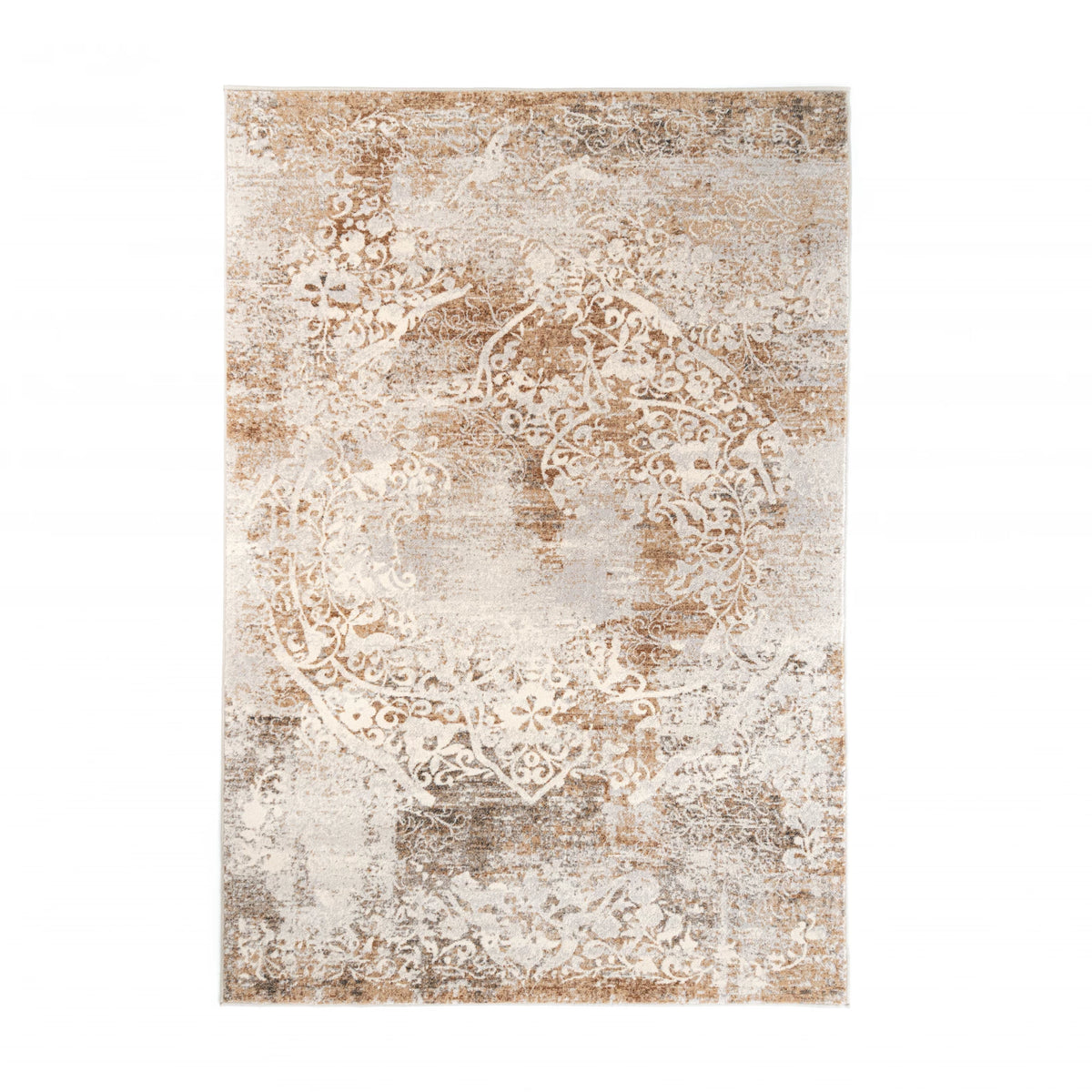 Tapis oriental beige vintage Dora - Laine
