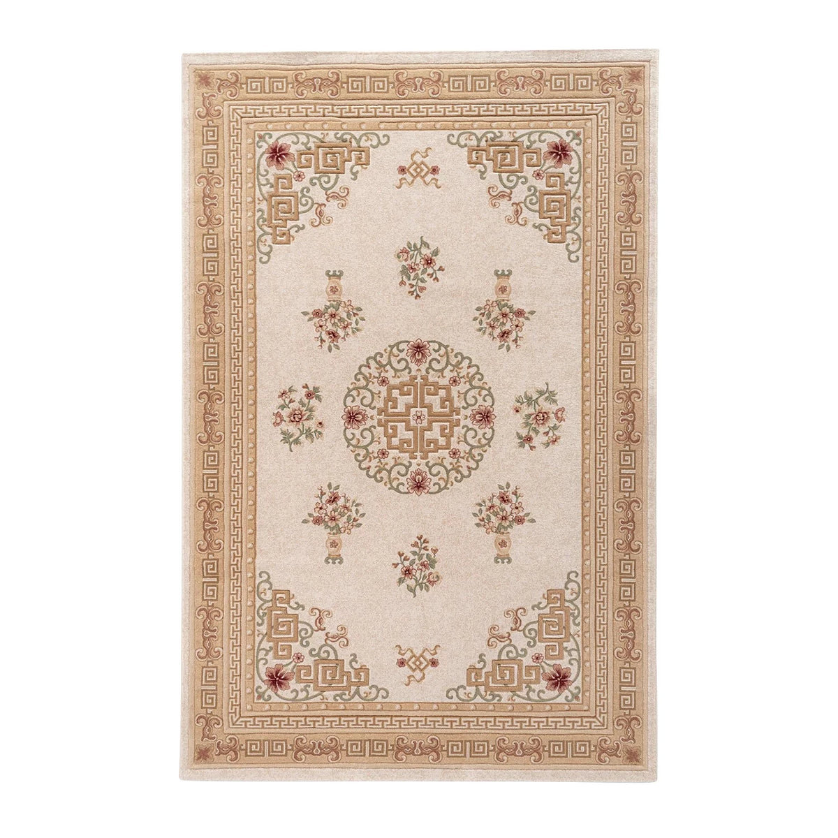 Tapis style oriental beige rose Mila - Laine