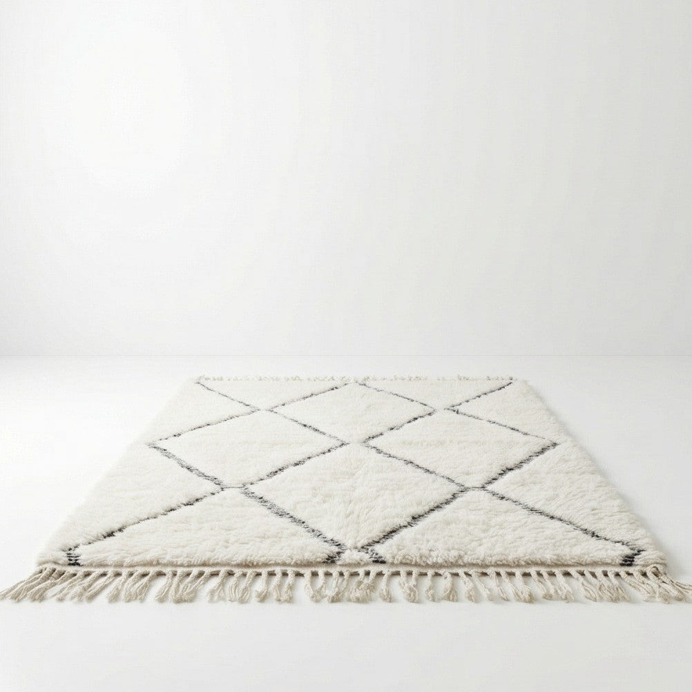 Petit tapis berbère à losanges creusés