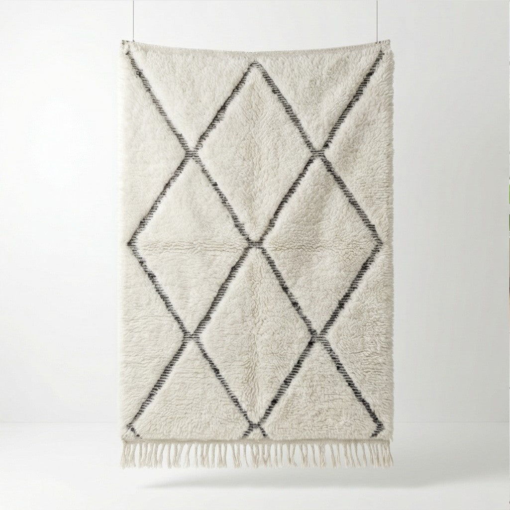 Petit tapis berbère à losanges creusés