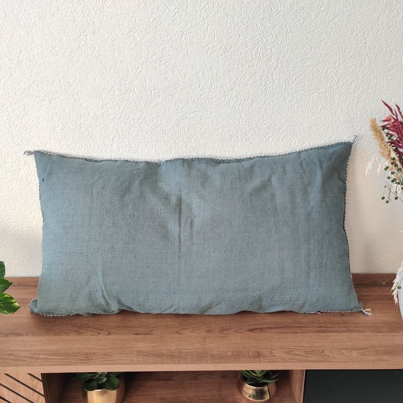 Grand Coussin marocain gris en Soie de cactus