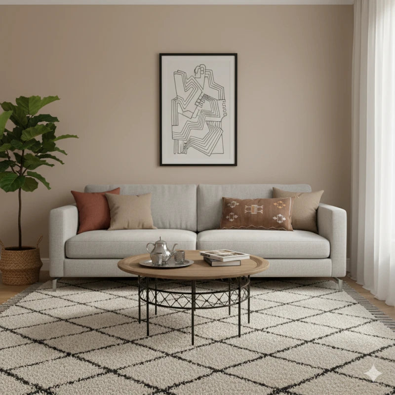 Grand Coussin Sabra marron <br> Soie de Cactus