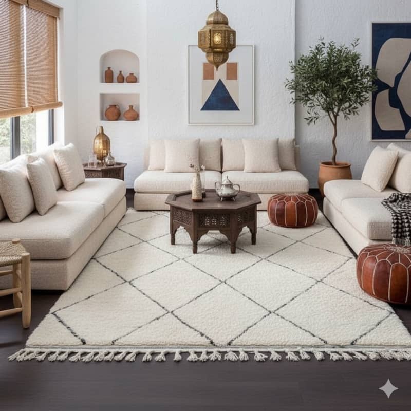 Grand Tapis Berbère losanges Creux