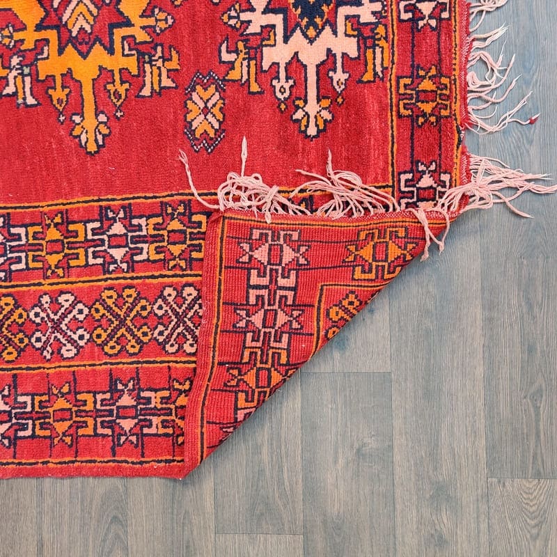 Grand Tapis Berbère Rouge Vintage 183x377 cm - Tapis