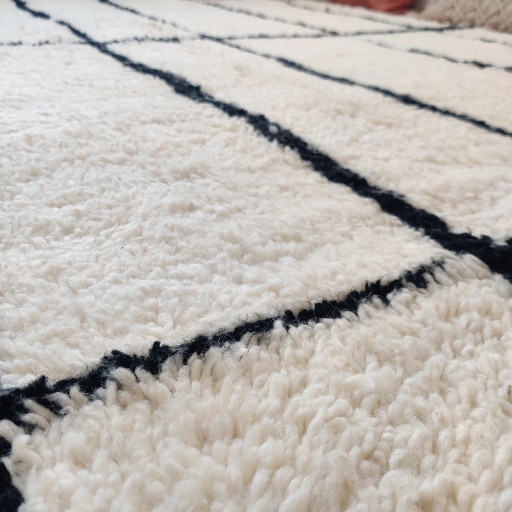 tapis laine berbere noir et blanc