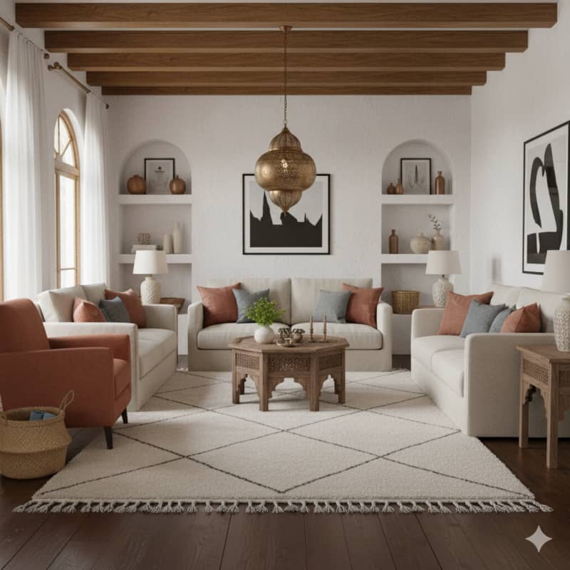 Grand Tapis Marocain à Losanges 210x300 cm