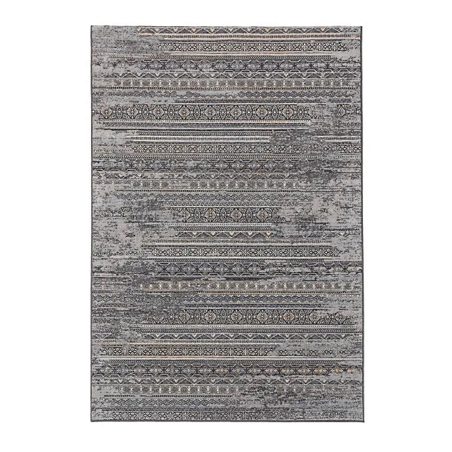Tapis oriental gris style vintage - Laine