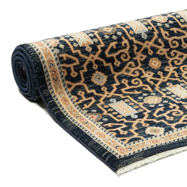 Tapis persan noir symétrique SINA