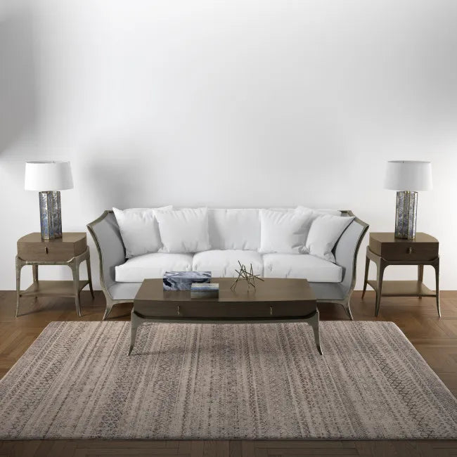 Tapis de salon ethnique beige - Laine