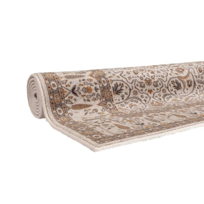 Tapis persan beige marron en Laine