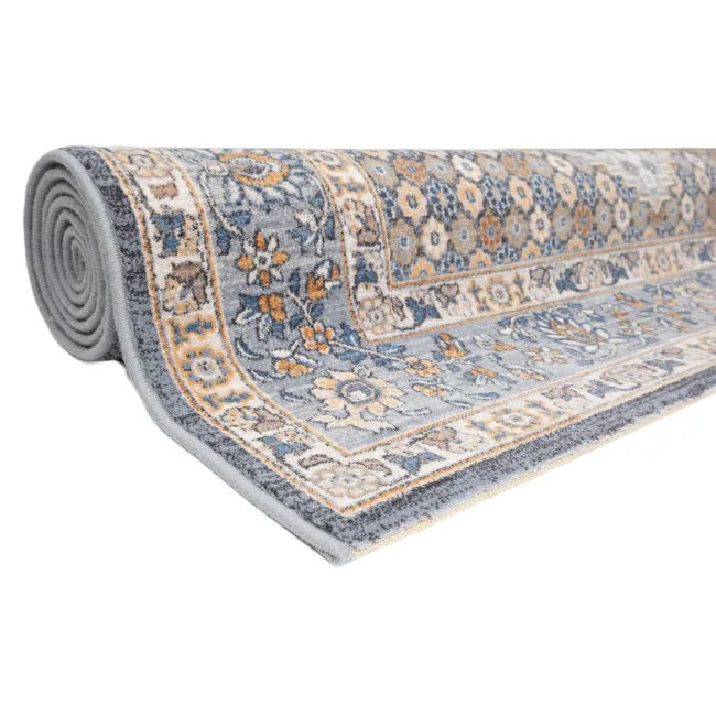 Tapis oriental gris et beige classique - Laine