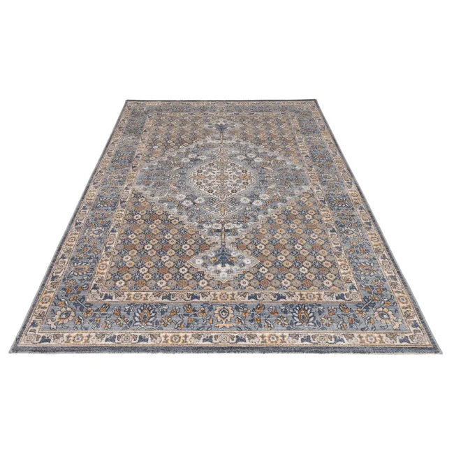 Tapis oriental gris et beige classique - Laine