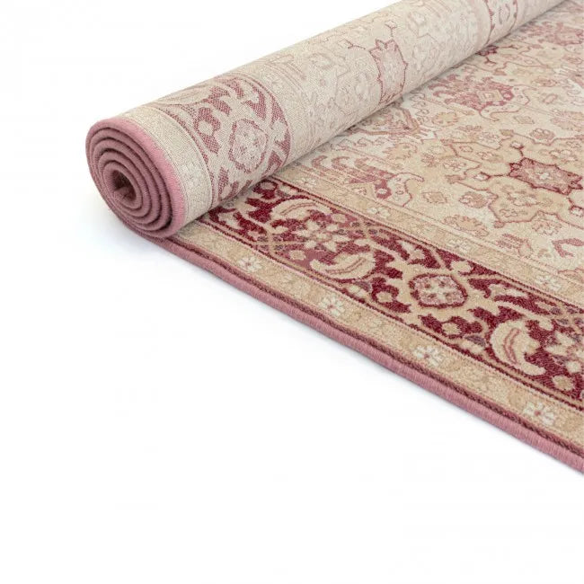 Tapis d'orient beige et rouge - Laine