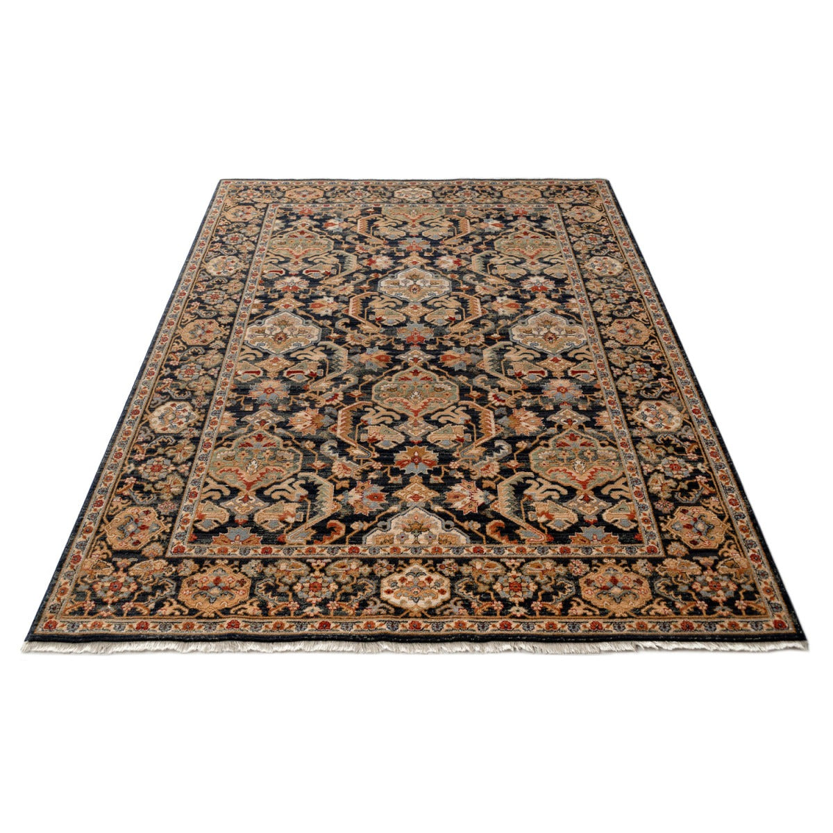Tapis Oriental Noir en laine MOTA