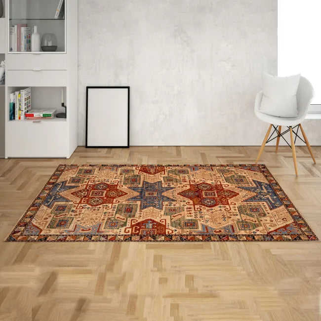 Tapis ethnique rouge beige OTTO