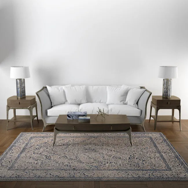 Tapis oriental gris style vintage - Laine