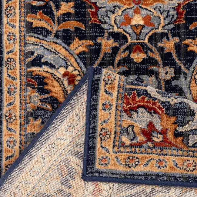 Tapis Persan noir beige en Laine