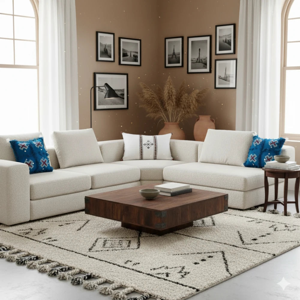 Lot de 2 Petits coussins marocains bleus