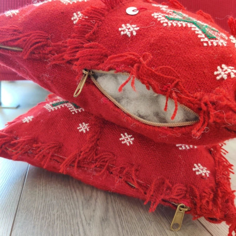 coussin rouge ethnique