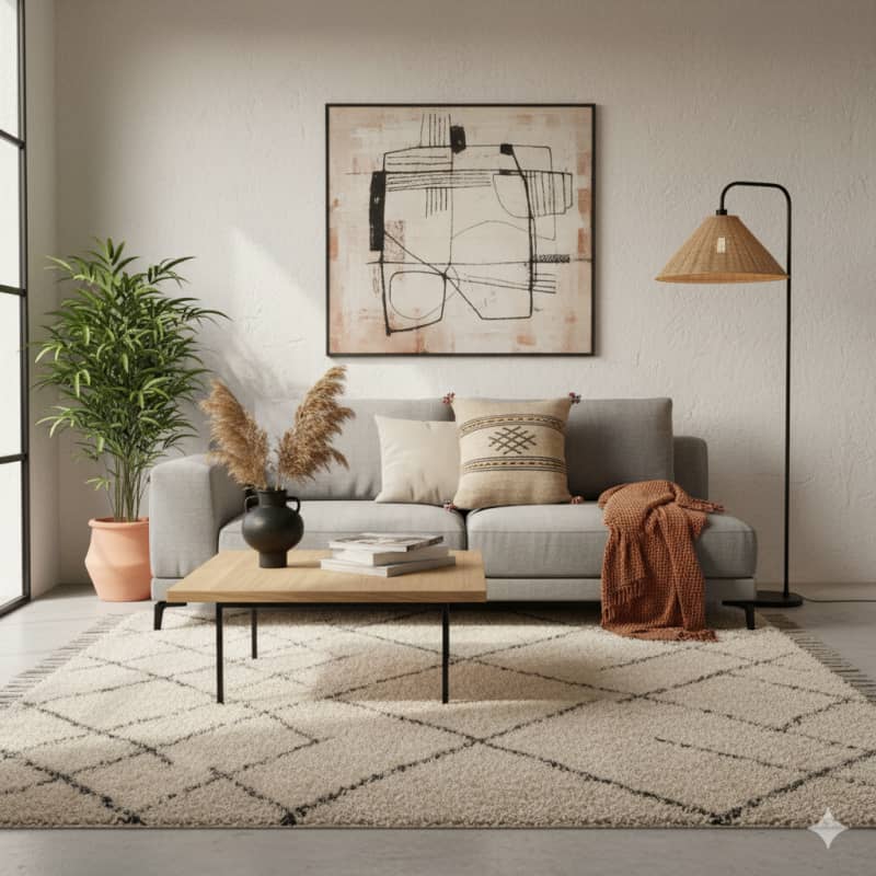 Petit Coussin Berbère Beige en Coton