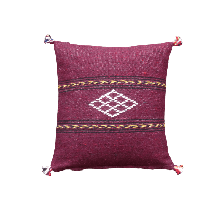 Petit coussin berbere bordeaux