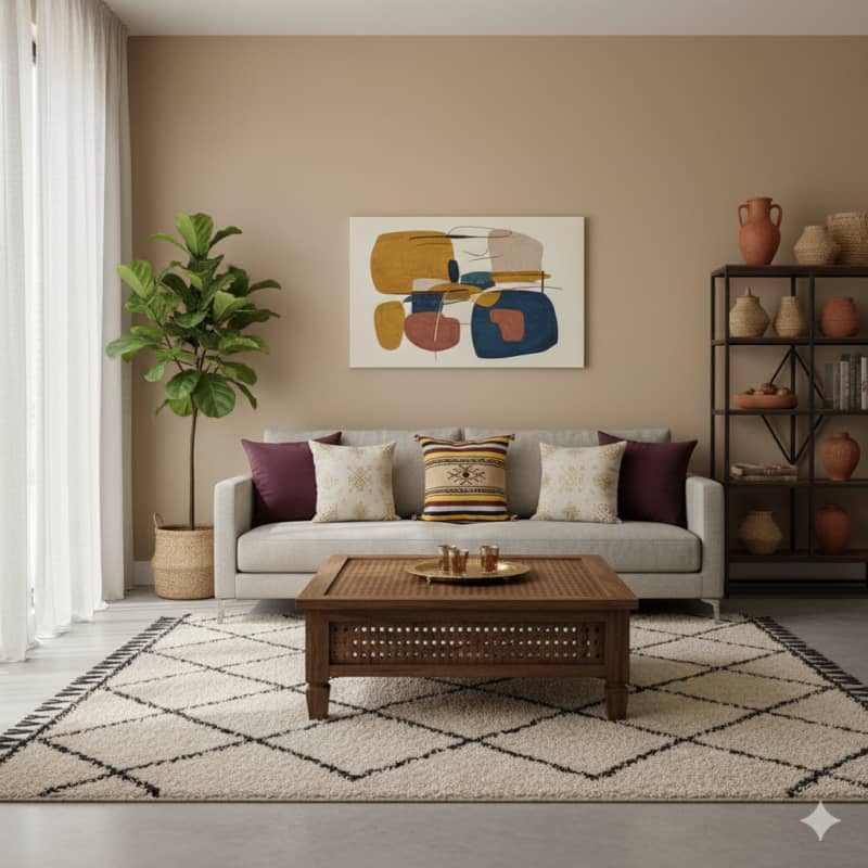 Petit Coussin Berbère Folklorique en Coton