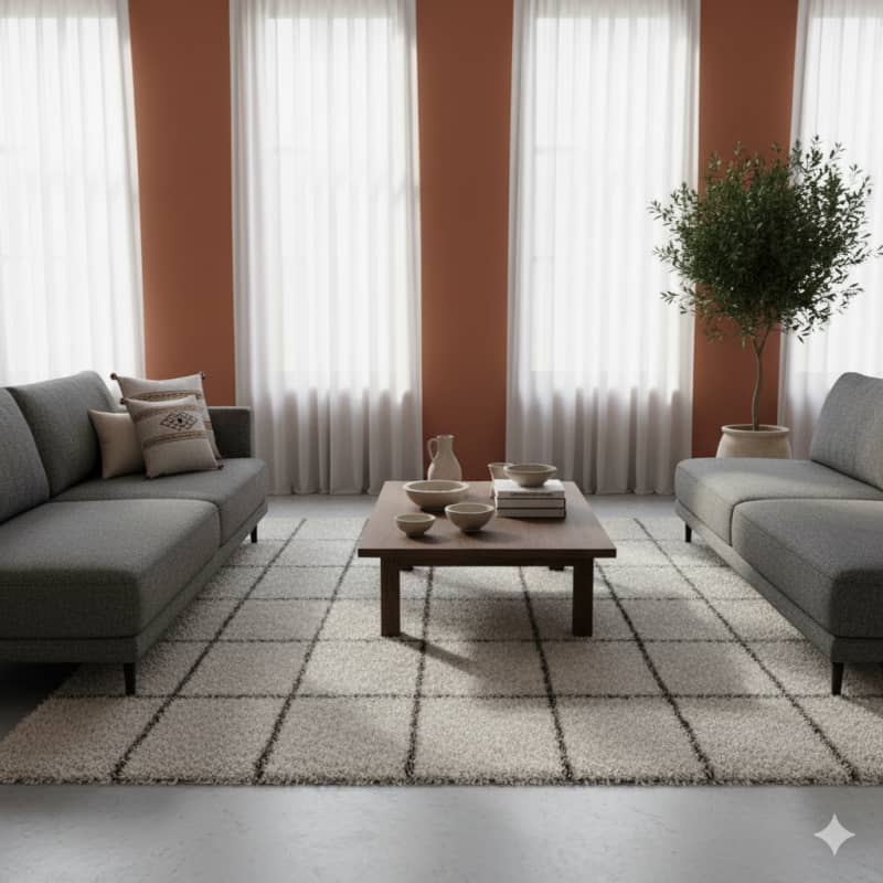 Petit Coussin Berbère Gris en Coton