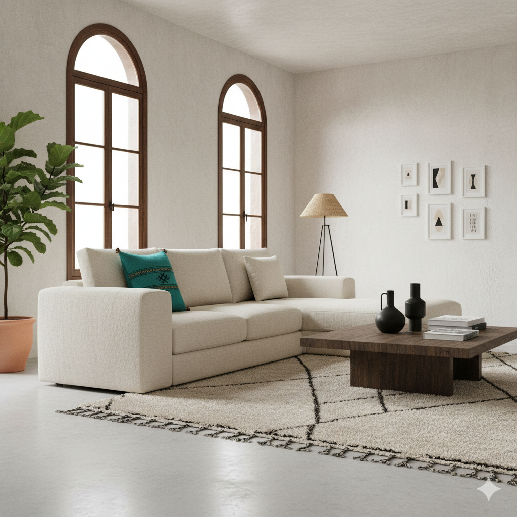 Petit Coussin Berbère Vert en Coton