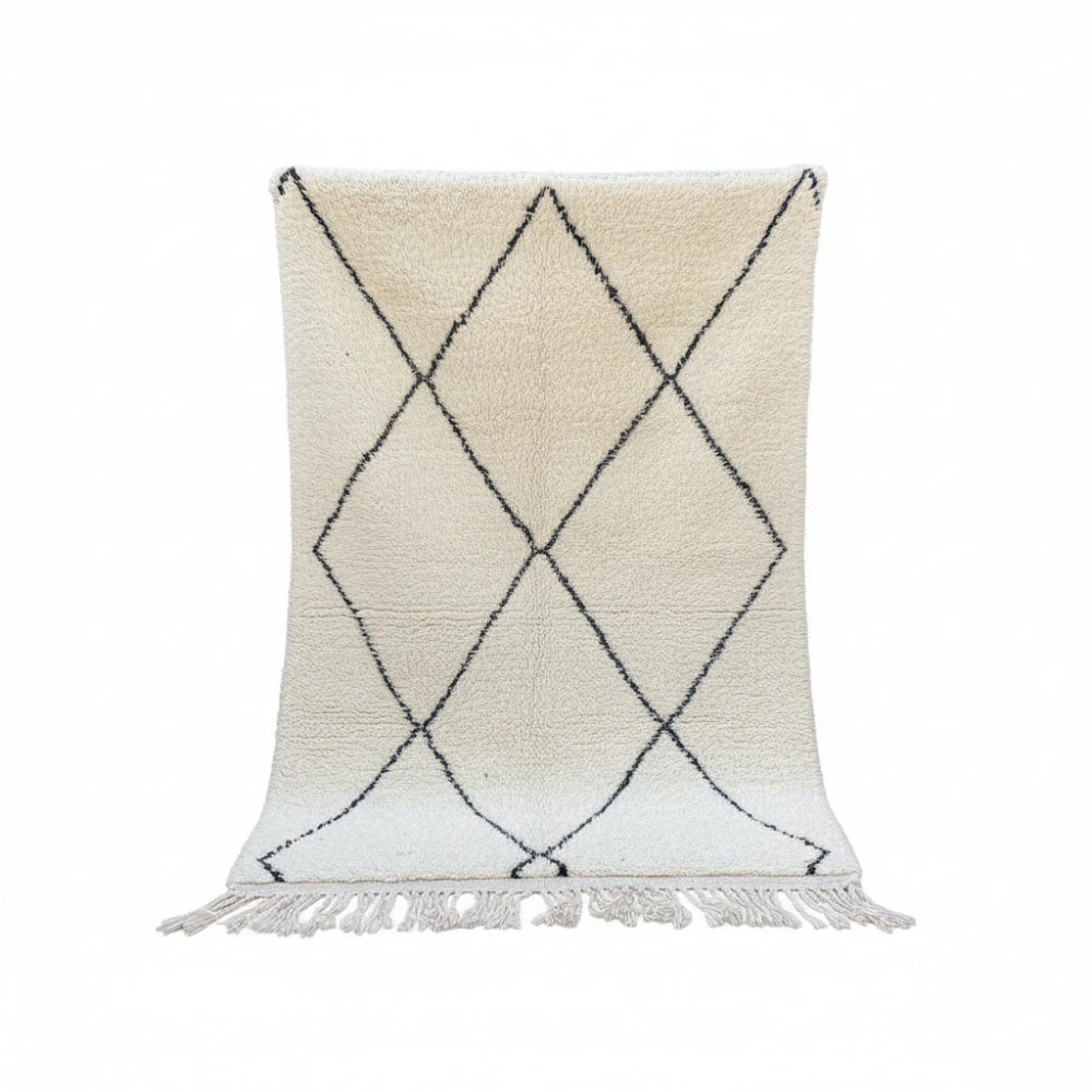 Tapis à losanges noirs marocain