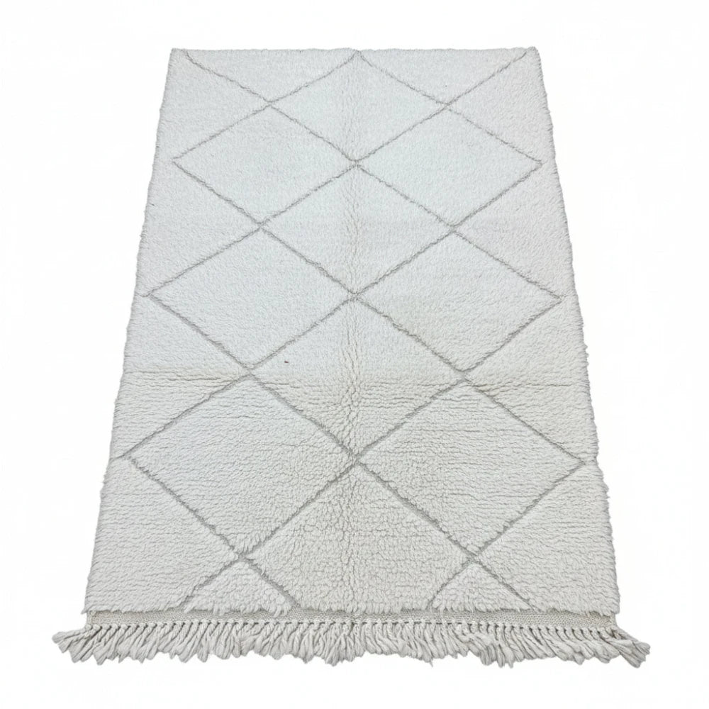 Petit tapis marocain blanc Aya