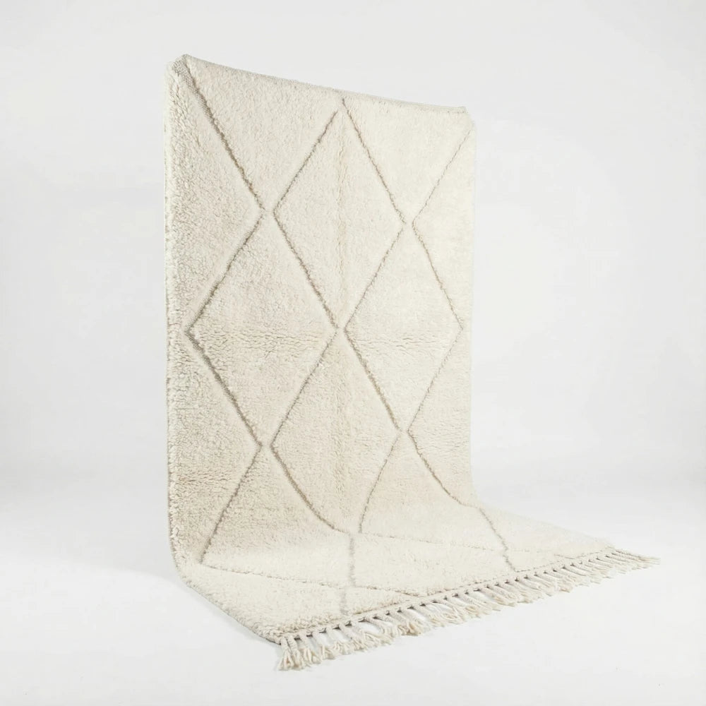 Petit tapis berbère à losange blanc