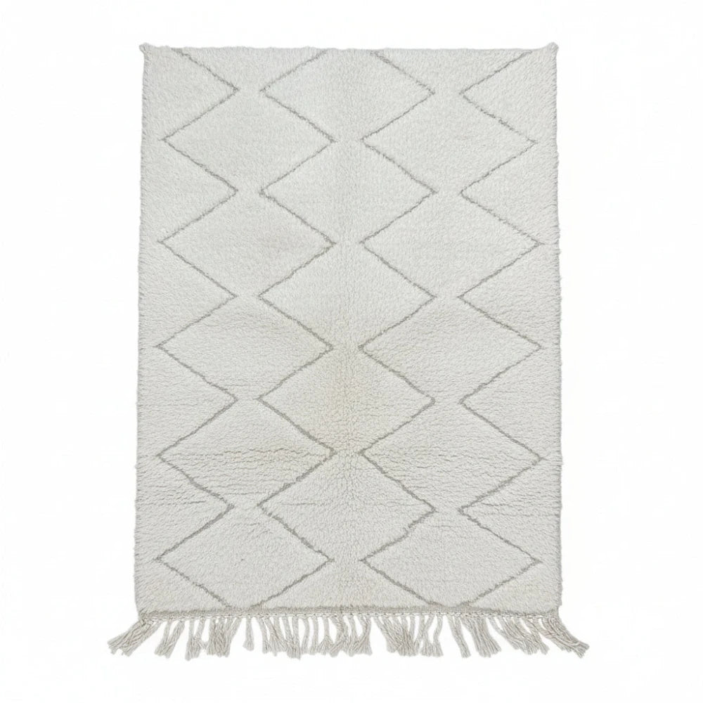 Petit tapis berbère blanc losange