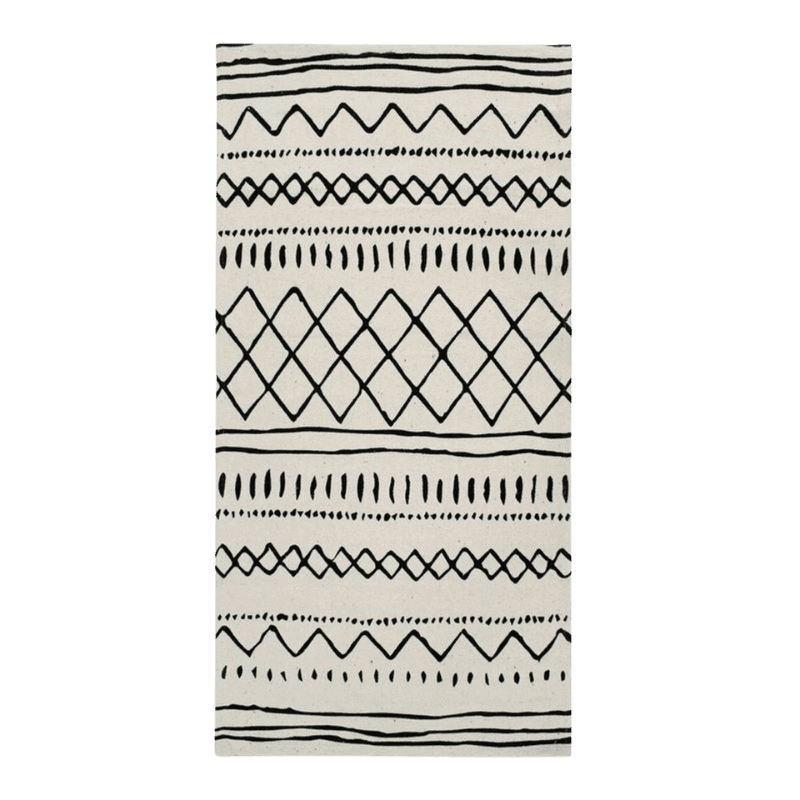 Tapis Blanc ethnique en coton style berbère