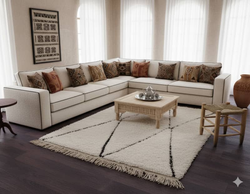 Petit Tapis Berbère Losanges Creusés <br> 110x140 cm