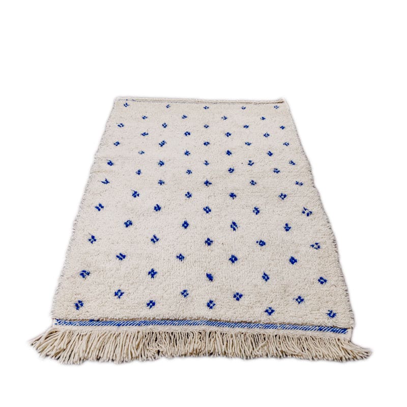 tapis marocain pois bleu