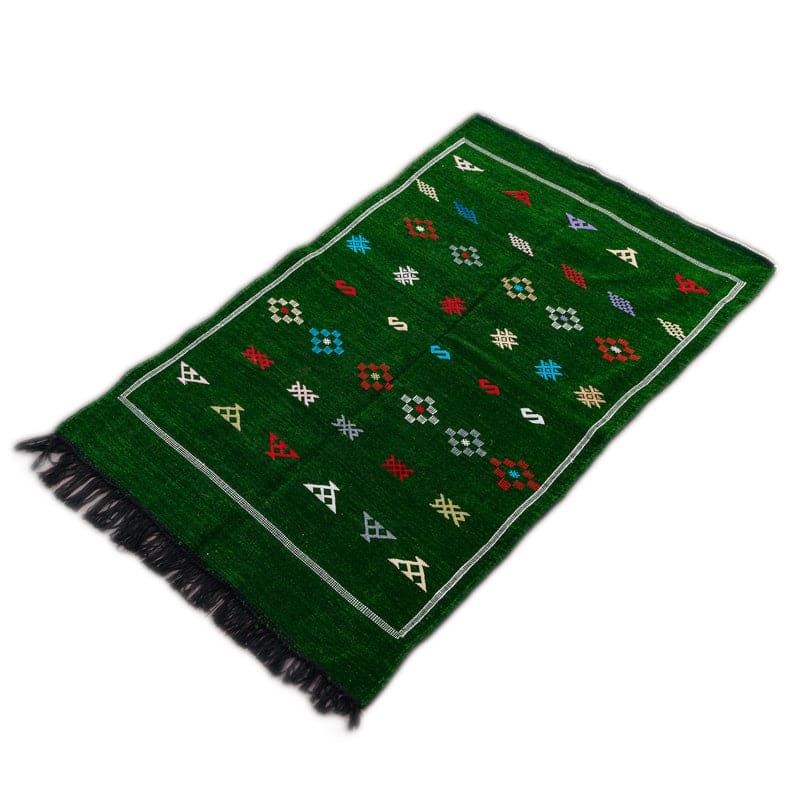 tapis ethnique vert