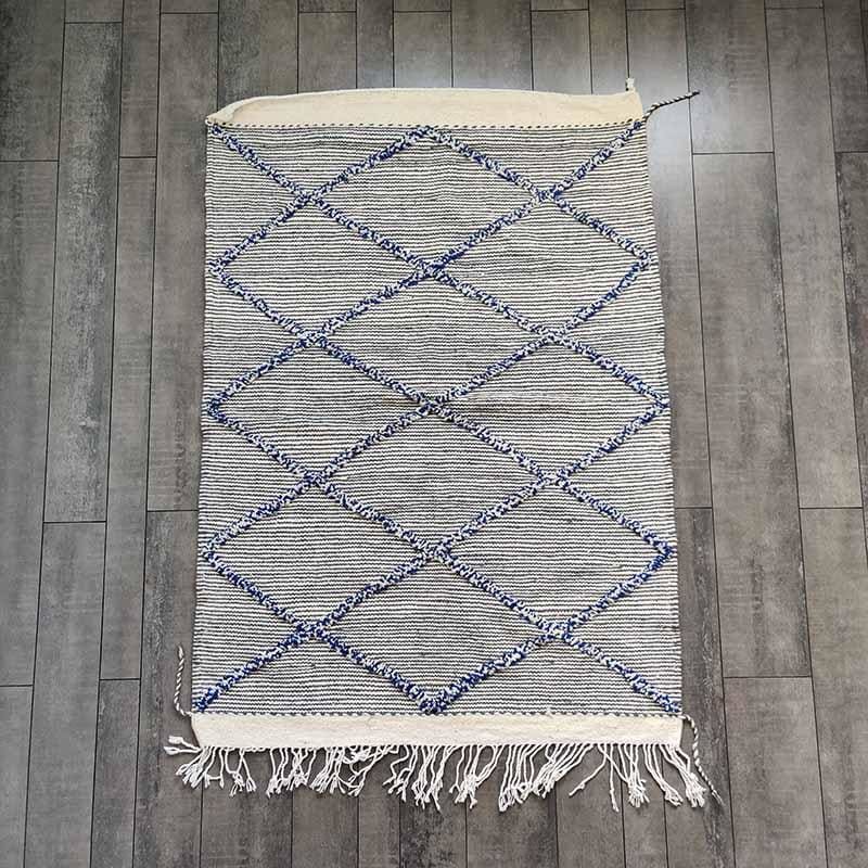 tapis marocain bleu gris