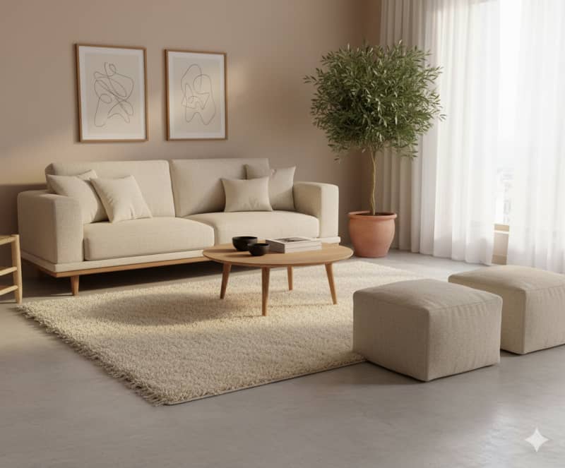 Petit Tapis Berbère blanc de chambre
