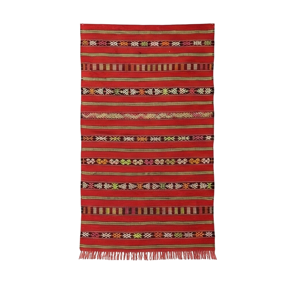 Petit tapis Kilim rouge marocain 85x165 cm