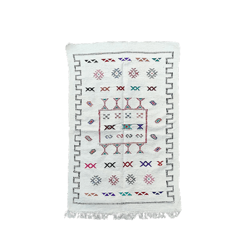 tapis marocain blanc