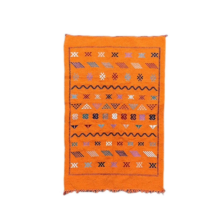 Tapis Marocain Ethnique Orange 93x144 cm
