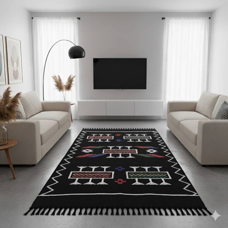 Petit Tapis Marocain Noir <br> 95x150 cm
