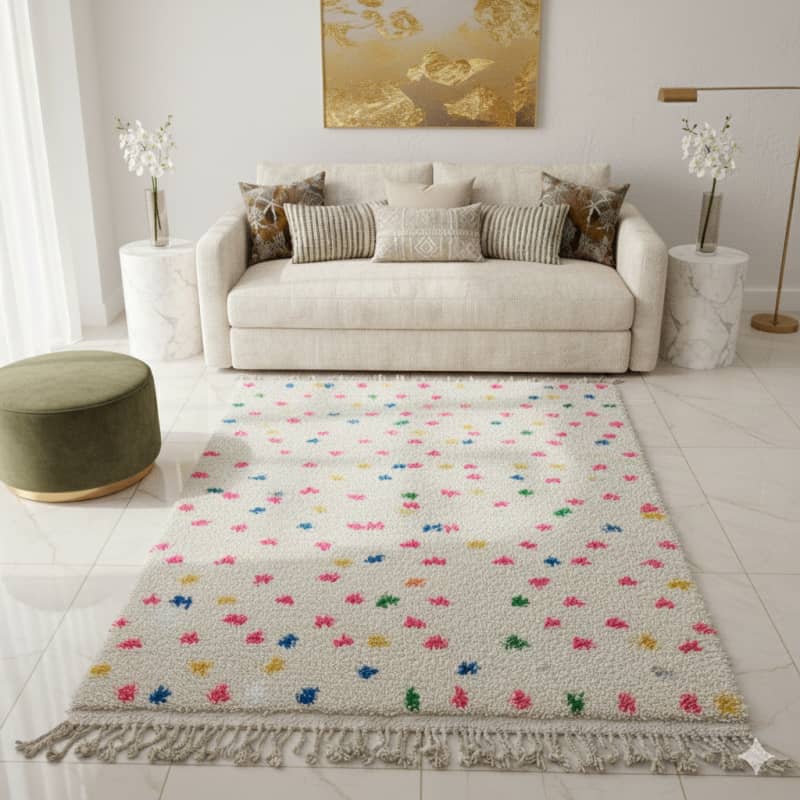 Petit Tapis pois colorés berbère