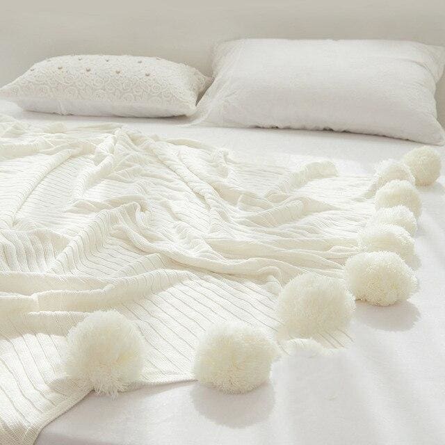 plaid berbere polyester blanc