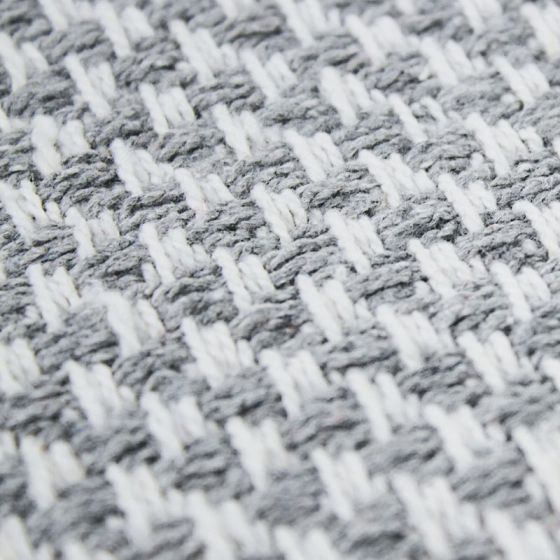 Plaid Blanc Gris - Motif Pixels