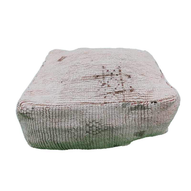 Pouf Berbère Grège Vintage artisanal