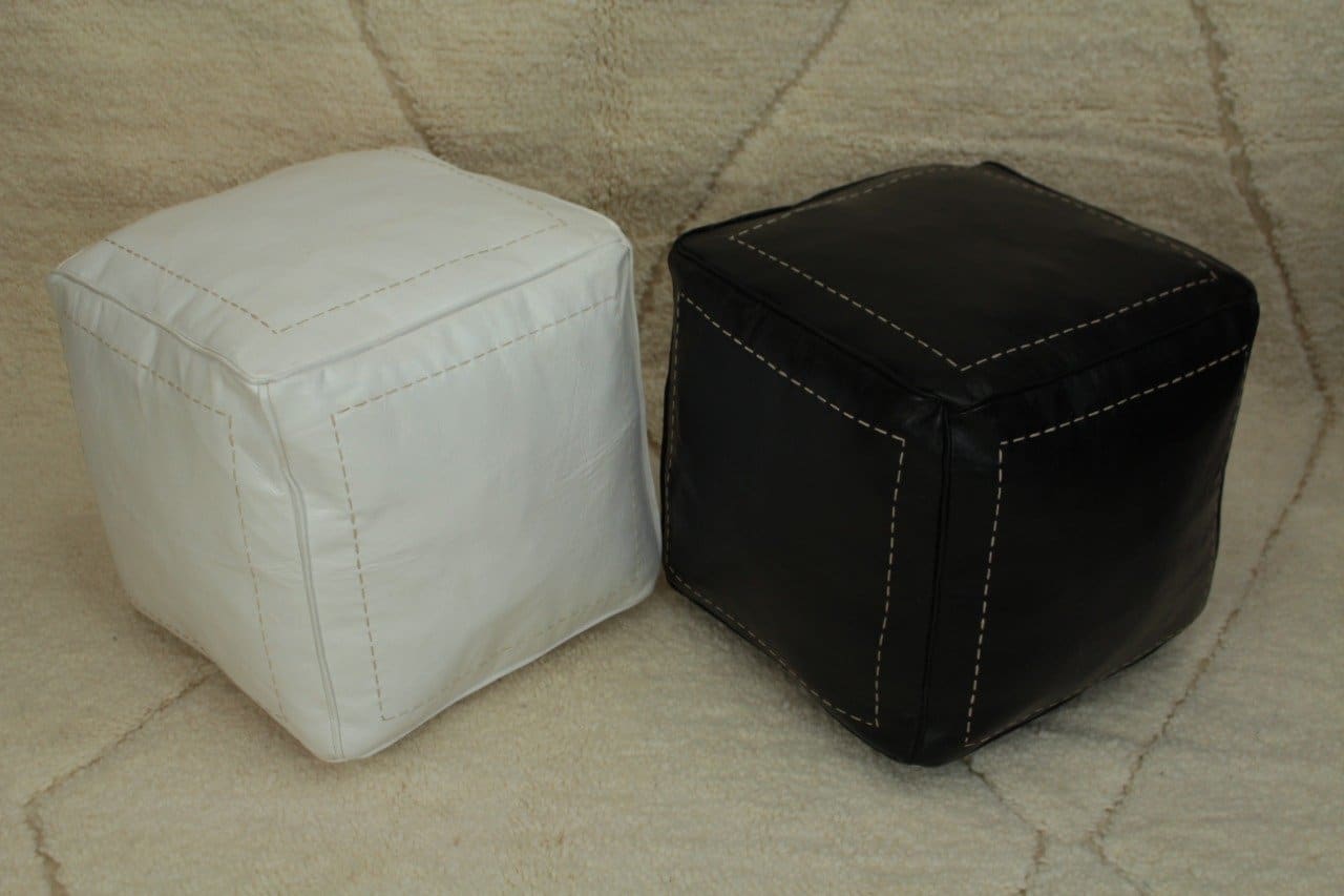 Pouf en cuir Carré Marocain - Pouf